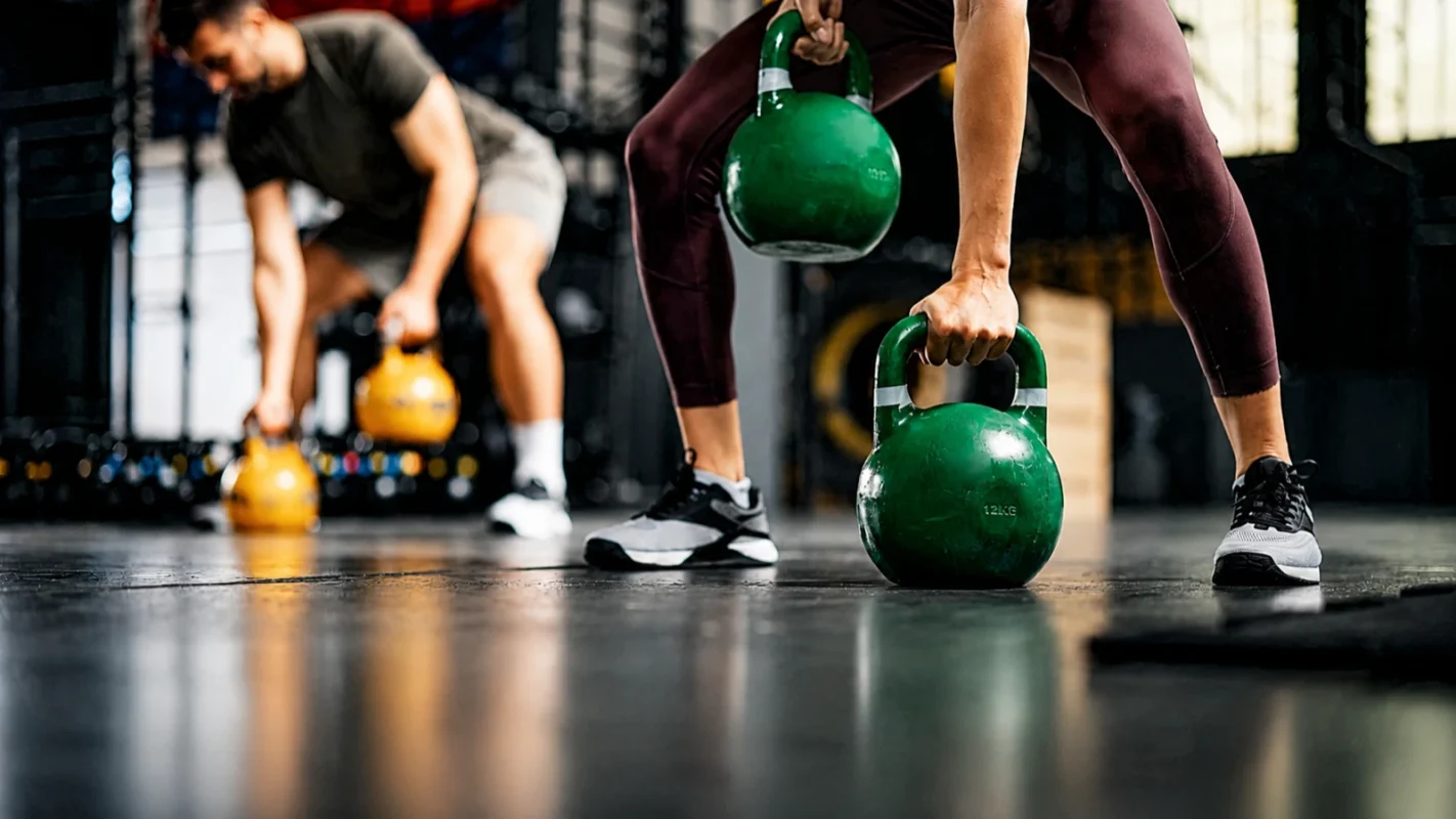 Trainer Pro client performing a dumbbell row
